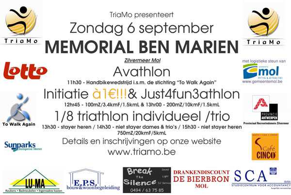 Inschrijvingen Zilvermeer (06/09/09) open