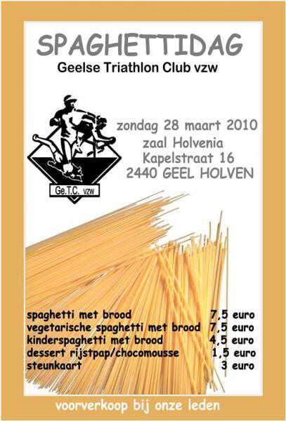 Spaghettidag Geelse Triathlon Club