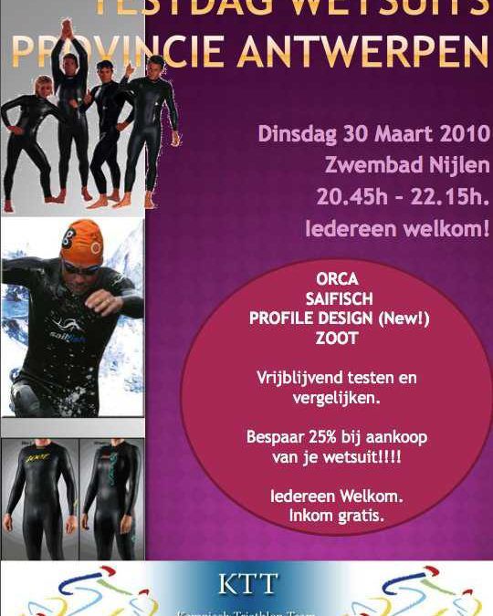 Testdag wetsuits provincie Antwerpen.