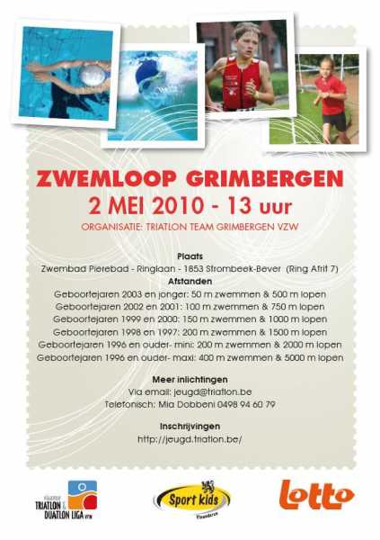 Zwemloop Grimbergen 2 mei.