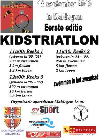 Kidstriatlon Maldegem op 18 september.