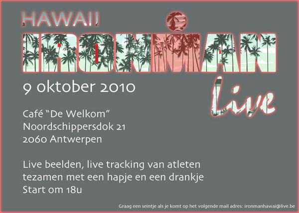 Volg de Ironman Hawaii live in Antwerpen