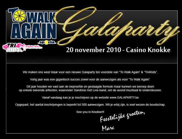 Galaparty van To Walk Again en Tri4kids (20/11/2010)