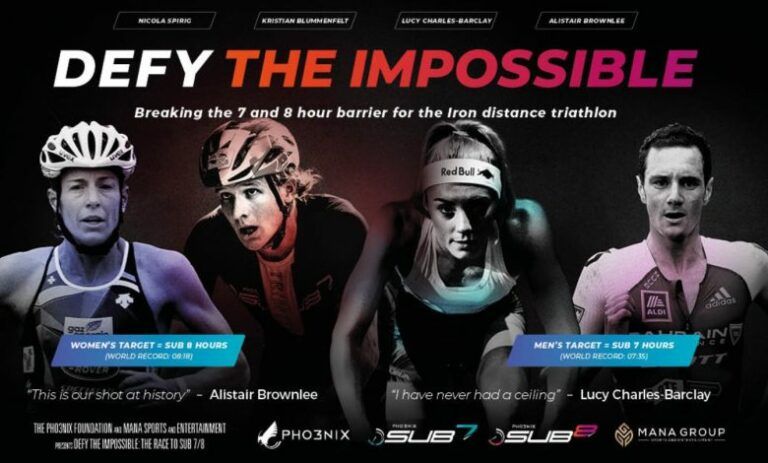 Blummenfelt, Spirig, Charles en Brownlee willen onder de 7 en 8 uur duiken op de volledige triatlon in het Pho3nix Sub7Sub8 project
