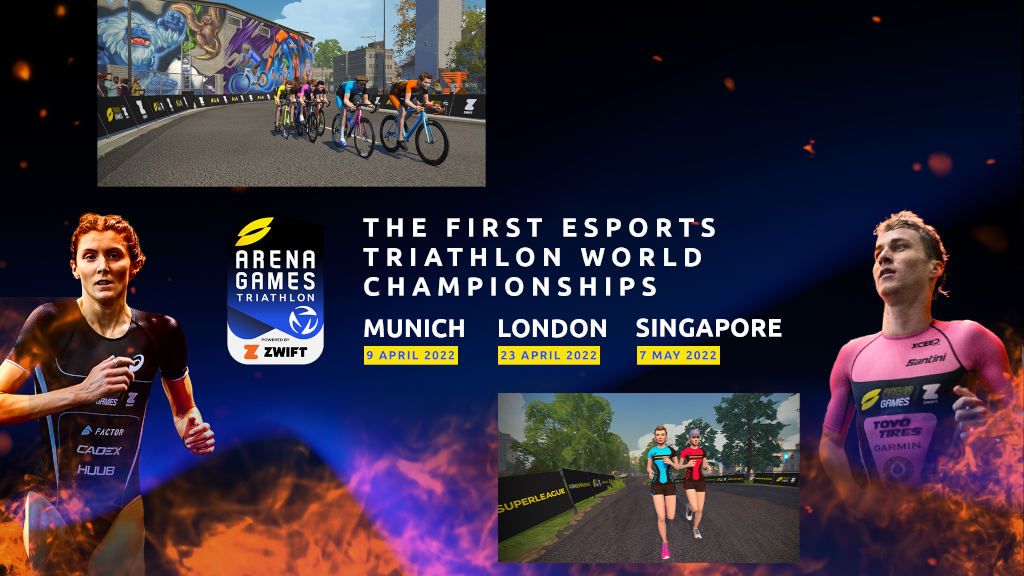 Eerste WK esports triatlon in 2022 met Arena Games in 3 landen, Grand Final in Singapore