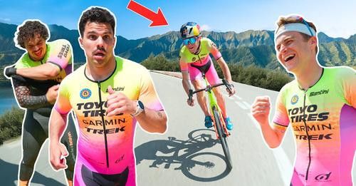 Youtube-fenomeen Average Rob waagt zich aan triatlon met Marten Van Riel