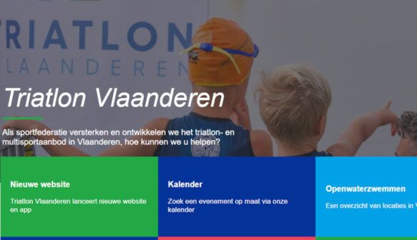 De nieuwe lay-out van de Triatlon Vlaanderen website