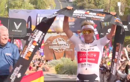 Kristian Blummenfelt is de nieuwe wereldkampioen 70.3 Ironman (foto: 3athlon.be)