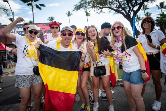 Team Belgium bij de Nations Parade in Kailua-Kona (foto: 3athlon.be/David Pintens)