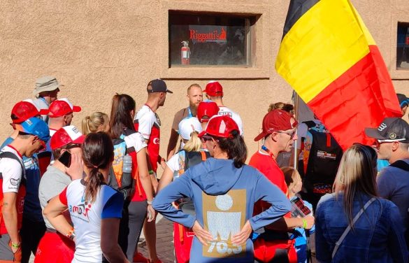 Team Belgium bij de Nations Parade op het WK 70.3 Ironman in St-George (foto: Kris Mertens)