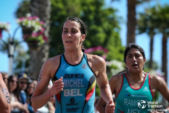 Claire Michel met een sterk loopnummer naar de 5de plaats in de World Cup Triathlon in Chili (foto: World Triathlon/Wagner Araujo)