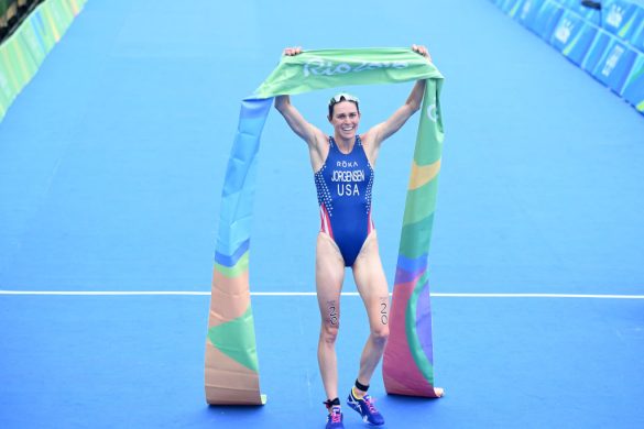 Gwen Jorgensen olympisch kampioene triatlon in Rio (foto: World Triathlon/Delly Carr)