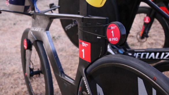 Het Raceranger systeem op de Scott triatlonfiets van Sebastian Kienle in de Challenge Wanaka (foto: Raceranger RR)