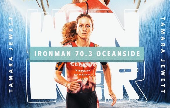De verrassende Canadese triatlete Tamara Jewett wint de 70.3 Ironman Oceanside (foto: PTO)