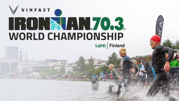 Zicht op het zwemparcours in Lahti (foto: Ironman RR)