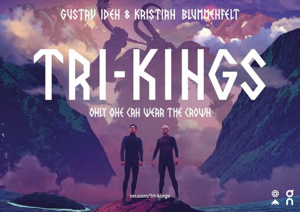 Triatleten Gustav Iden en Kristian Blummenfelt als Tri-Kings superhelden (foto: On)