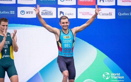 Jelle Geens gekwalificeerd voor Parijs dankzij brons in de WTCS triatlon van Montreal (foto: World Triathlon/Tommy Zaferes)