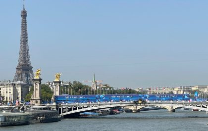De triatlon venue op de Pont Alexandre III in Parijs (foto: 3athlon.be/Steve Van Gysel)