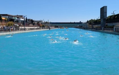 De swim familiarisation voor het EK sprinttriatlon in Balikesir (foto: 3athlon.be)