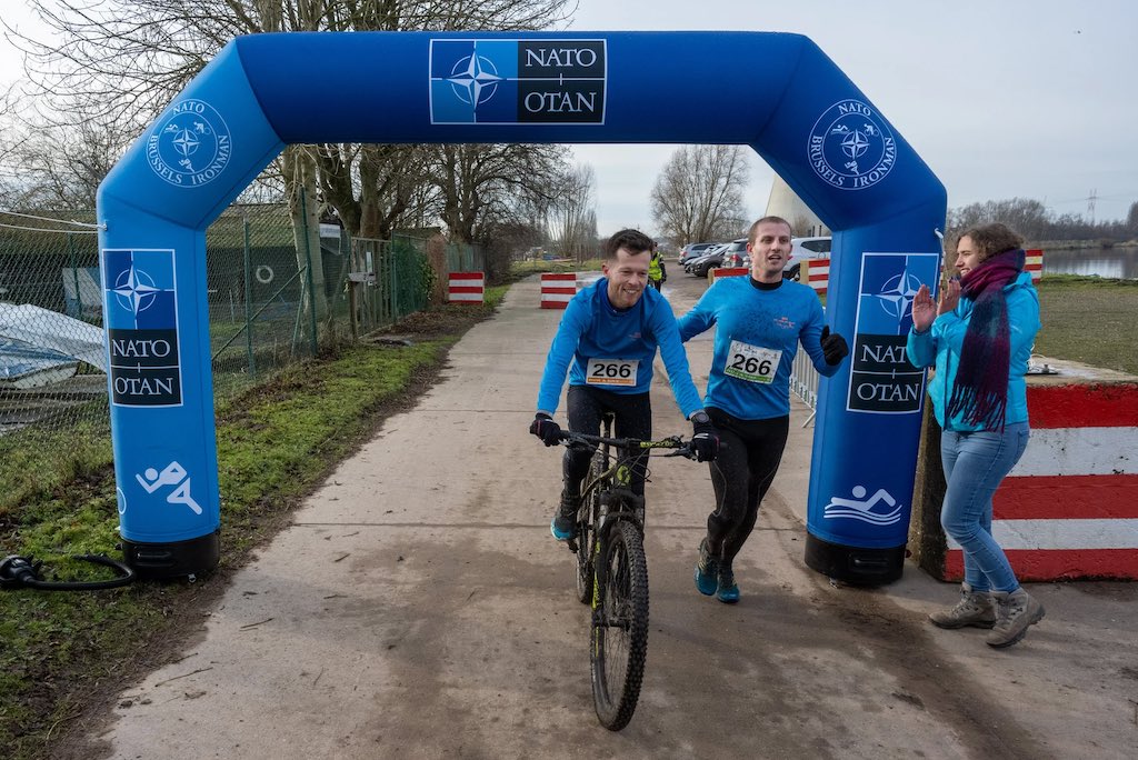 Thomas Govaert en Arthur Rayé winnen de BIN Run&Bike in Vilvoorde (foto: BIN/Didier Vandenbosch)