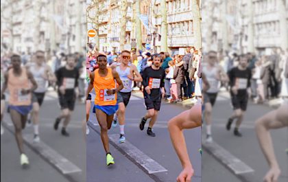 Arnaud Dely loopt naar een snelle 28'18 in Lille (foto: Screenshot 3athlon.be)
