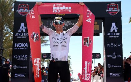 Lionel Sanders wint 70.3 Ironman Oceanside (foto: Sean M. Haffey/Getty Images for IRONMAN)