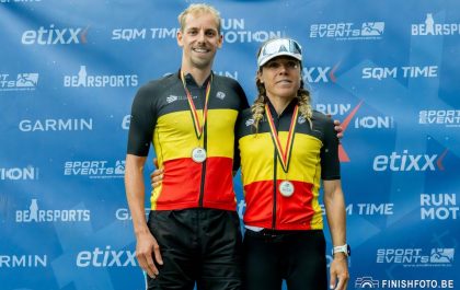 Joran Driesen en Christine Verdonck Belgisch kampioen halve triatlon in Kanne in 2025 (foto: 3athlon.be)