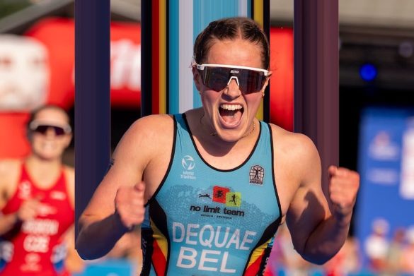 Nele Dequae werd vijfde in de Europe Triathlon Cup in Kitzbuhel (foto: Europe Triathlon)