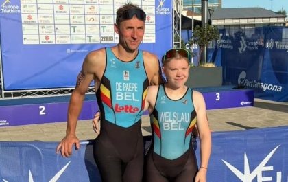 Wim De Paepe en Gitte Welslau pakken zilver op EK paratriatlon in Taragona (foto: screenshot 3athlon.be)