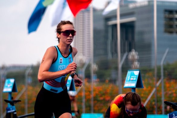 Lisa Isebaert in de World Games duatlon in Chengdu in 2025 (foto: World Triathlon)
