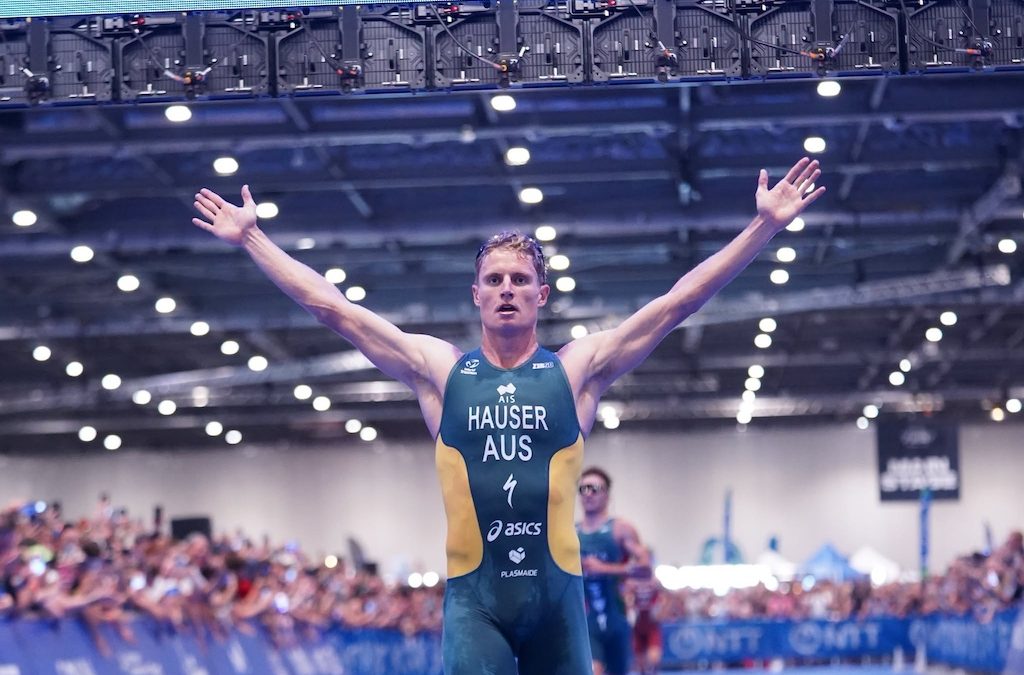 Cassandre Beaugrand en Matt Hauser winnen WTCS triatlon in Londen, Arnaud Mengal 33ste