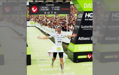 Sam Laidlow wint Challenge Roth in 7u21'04, een nieuw wereldrecord (foto: Challenge Family)