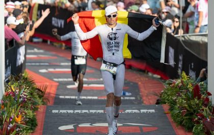 Dennis Laerte aan de finish van het WK Ironman in Hawaii (foto: 3athlon.be/Jim De Sitter)