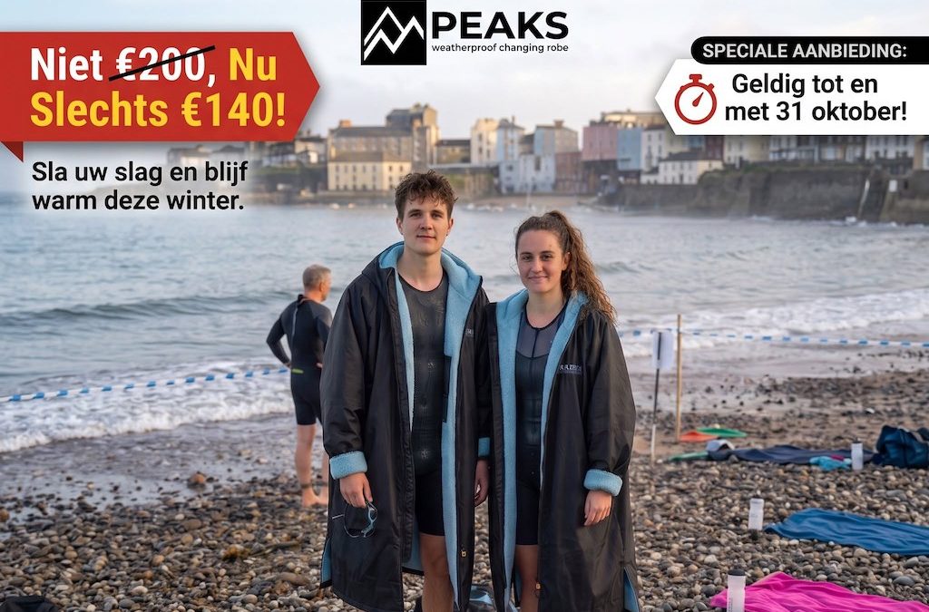 Speciale herfstkorting op waterdichte Peaks Dryrobe omkleedjas