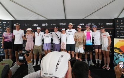 Alle pro's bij de persconferentie voor het WK Ironman in Hawaii (foto: 3athlon.be/Jim De Sitter)
